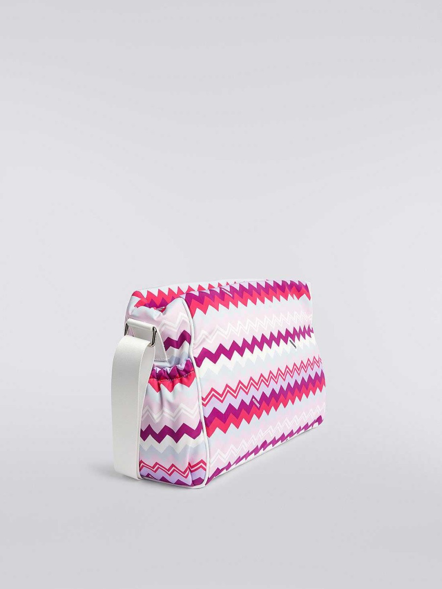 Neonato (0-24 Mesi) Missoni | Borsa A Tracolla In Nylon Zigzag Multicolore