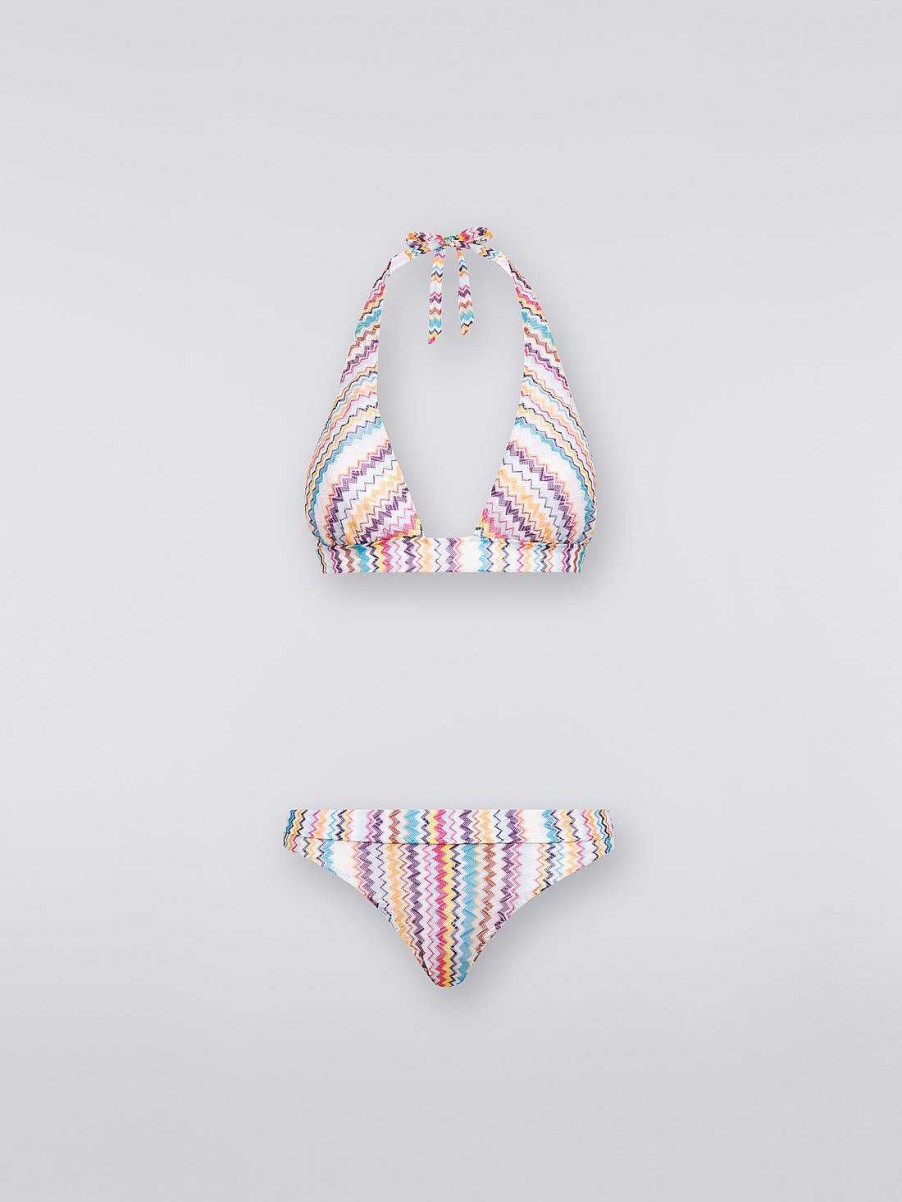 Donne Missoni Costumi Da Bagno | Bikini Multirighe A Zigzag Multicolore