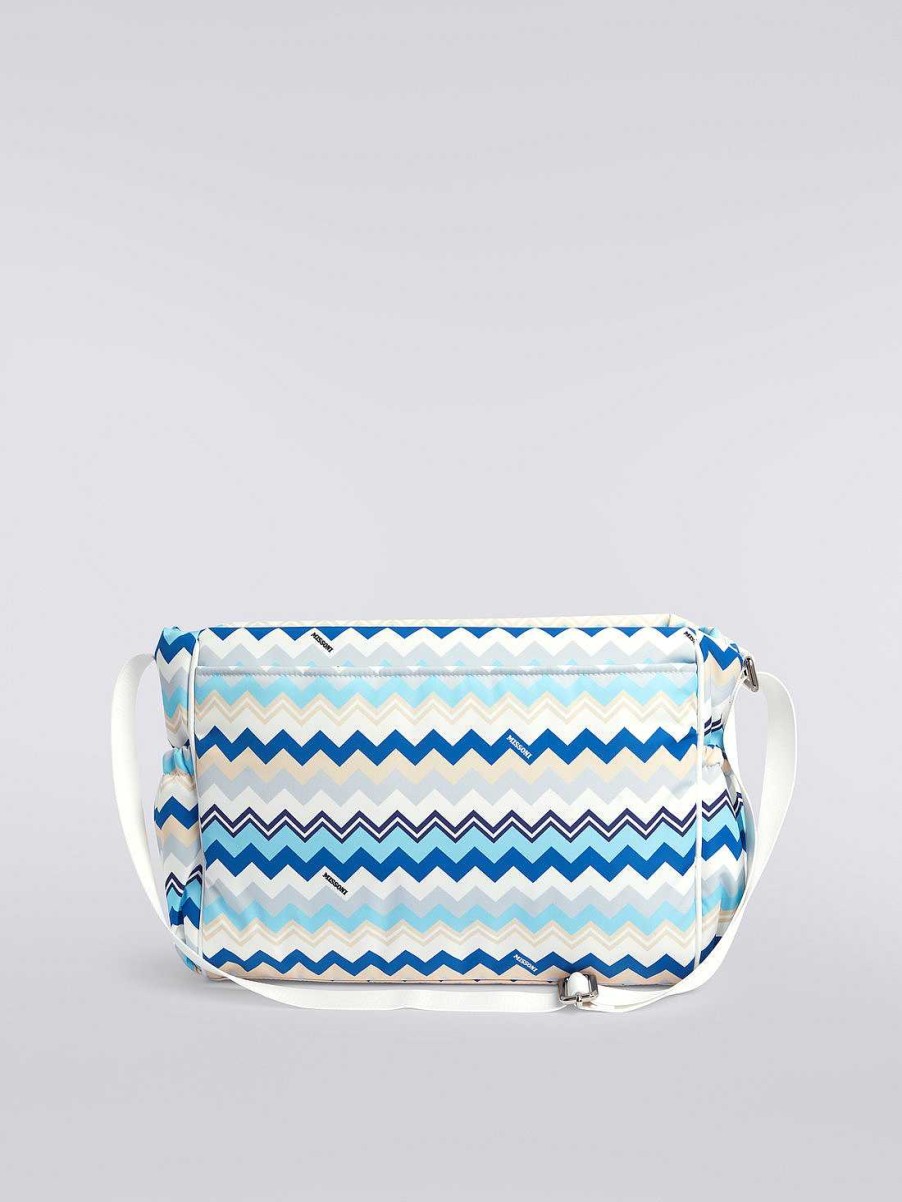 Neonato (0-24 Mesi) Missoni | Borsa A Tracolla In Nylon Zigzag Multicolore