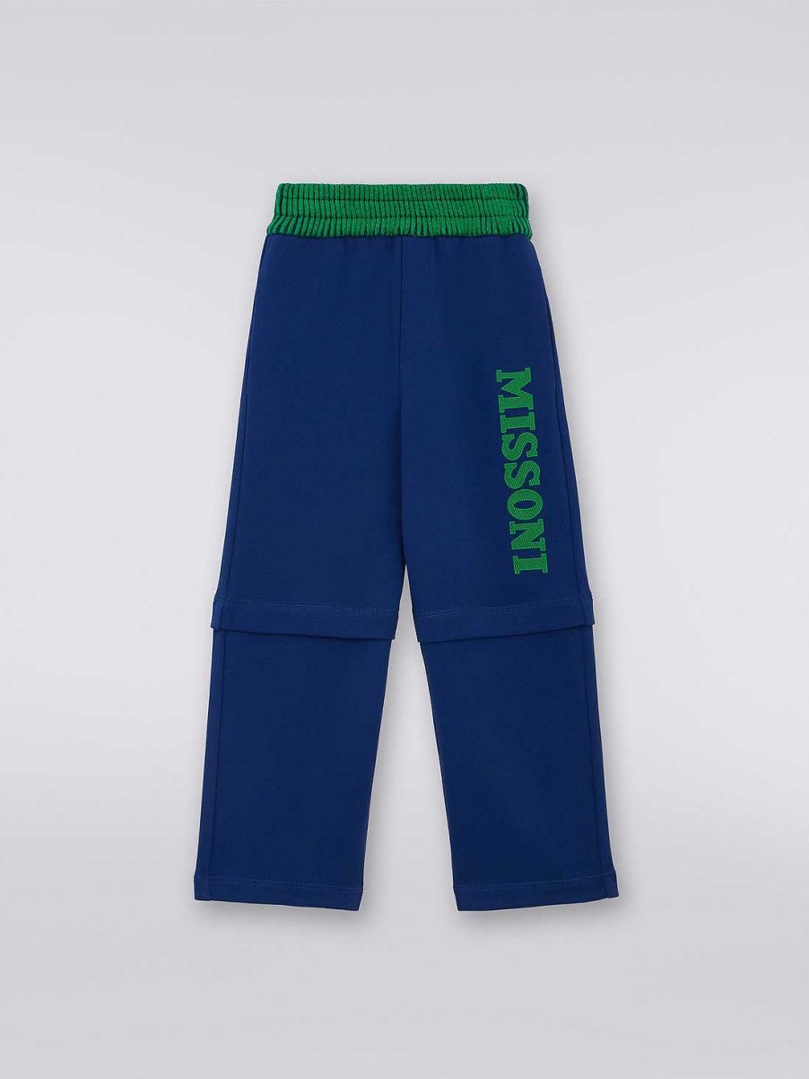 Ragazzo (4-14 Anni) Missoni | Joggers In Felpa Di Cotone Con Logo Blu