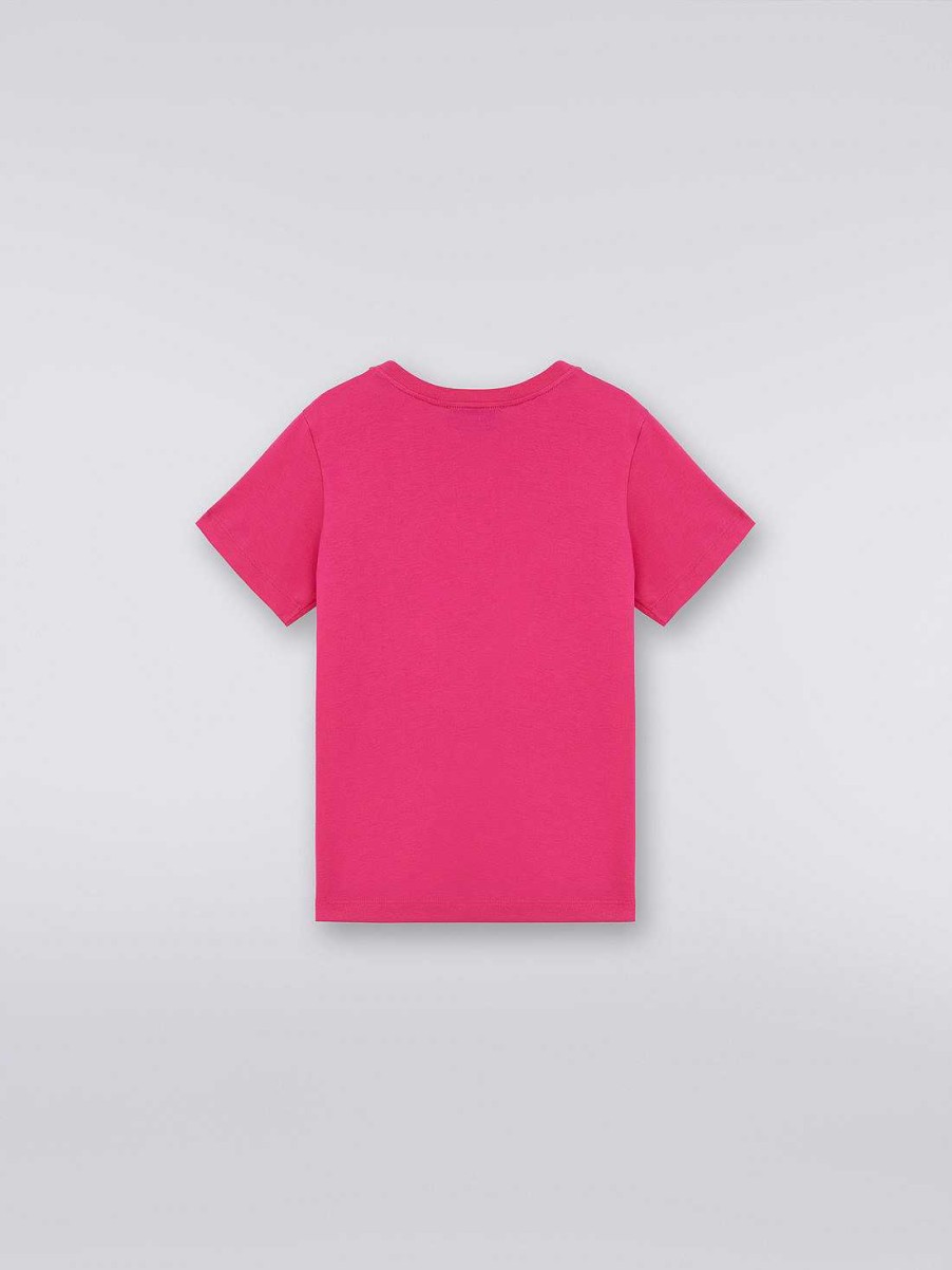 Ragazzo (4-14 Anni) Missoni | T-Shirt In Cotone Con Logo In Rilievo Rosa