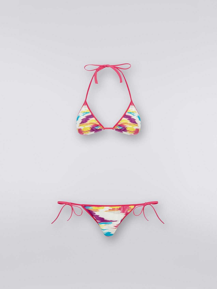 Donne Missoni Costumi Da Bagno | Bikini In Spugna Fiammata Multicolore