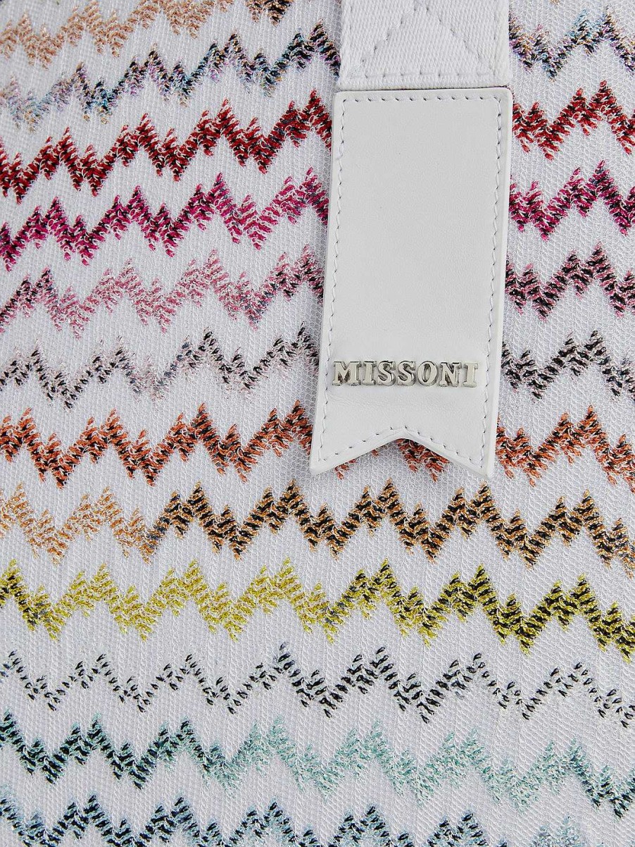 Donne Missoni Borse | Shopper In Maglia Effetto Pizzo Con Dettaglio Logo Multicolore