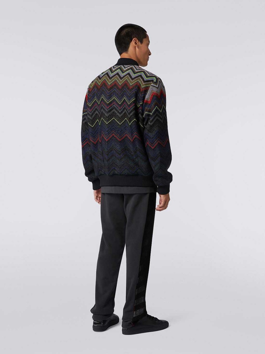 Uomini Missoni Vestiario | Bomber In Misto Lana E Cotone Chevron In Collaborazione Con Mike Maignan Multicolore