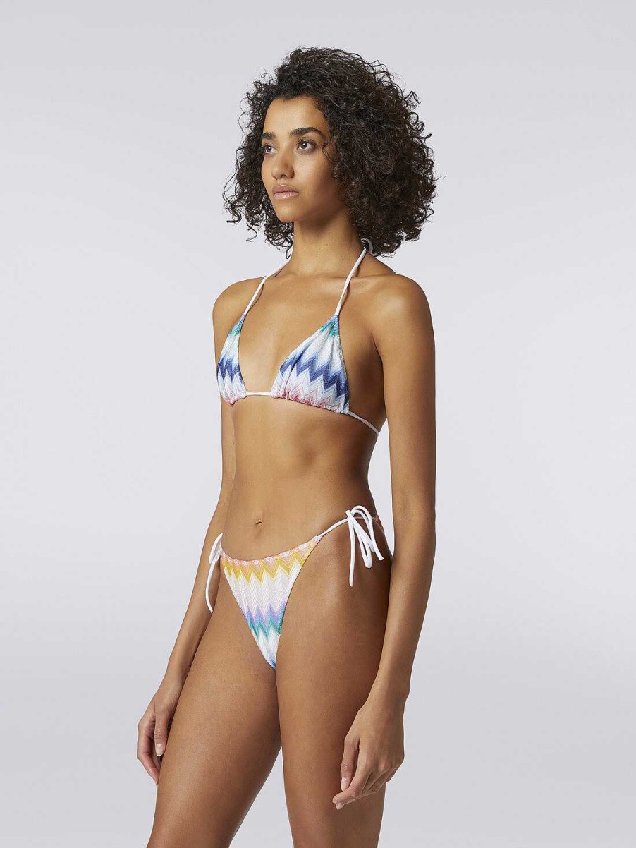 Donne Missoni Costumi Da Bagno | Bikini In Misto Viscosa Delave Zig Zag Con Lurex Multicolore