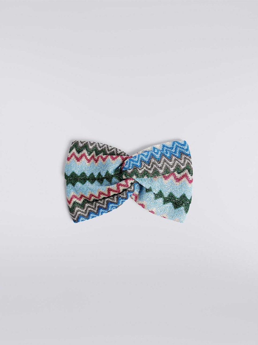 Donne Missoni Accessori Per Capelli | Fascia Chevron In Misto Viscosa Con Lurex Multicolore