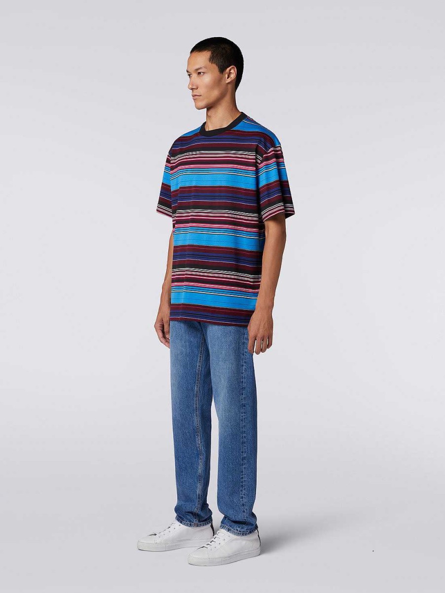 Uomini Missoni Polo E Magliette | T-Shirt In Jersey Di Cotone A Righe Multicolore