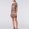 Donne Missoni Vestiti | Mini Abito In Viscosa A Maniche Corte Con Motivo Zigzag Multicolore