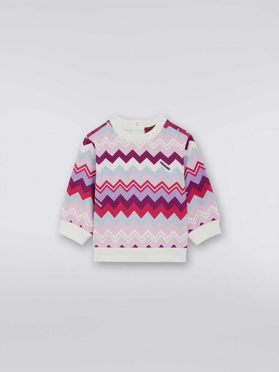 Ragazza (4-14 Anni) Missoni | Maglione In Cotone A Zig Zag Multicolore