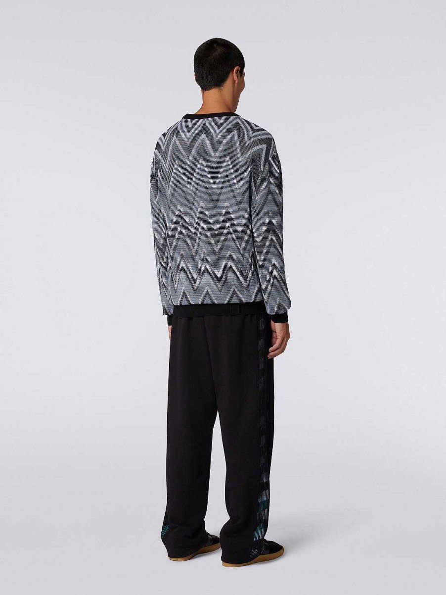 Uomini Missoni Vestiario | Pullover Girocollo In Cotone A Zig Zag Multicolore