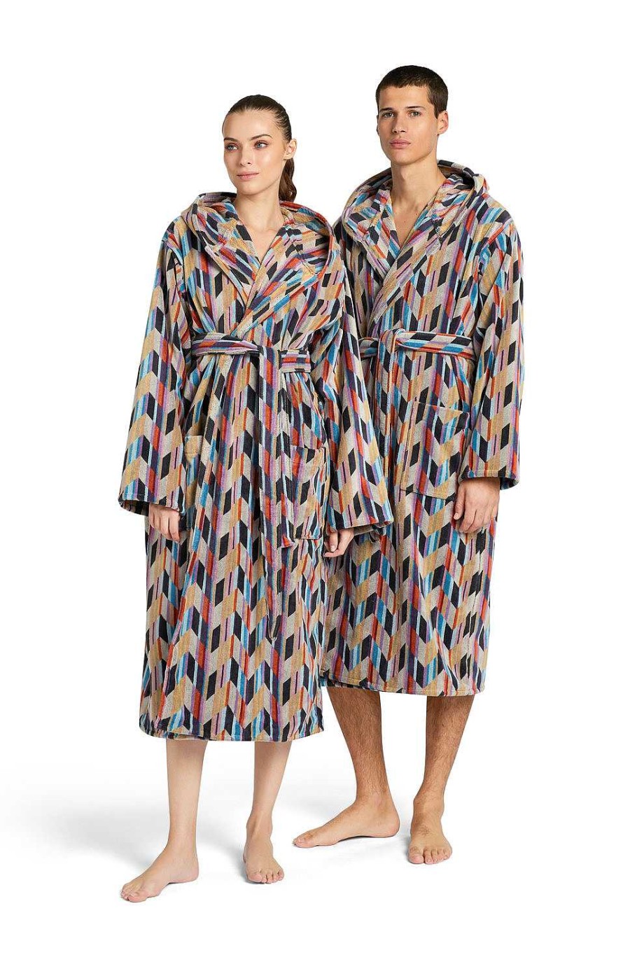 Donne Missoni Accappatoi | Accappatoio Con Cappuccio Brody Multicolore