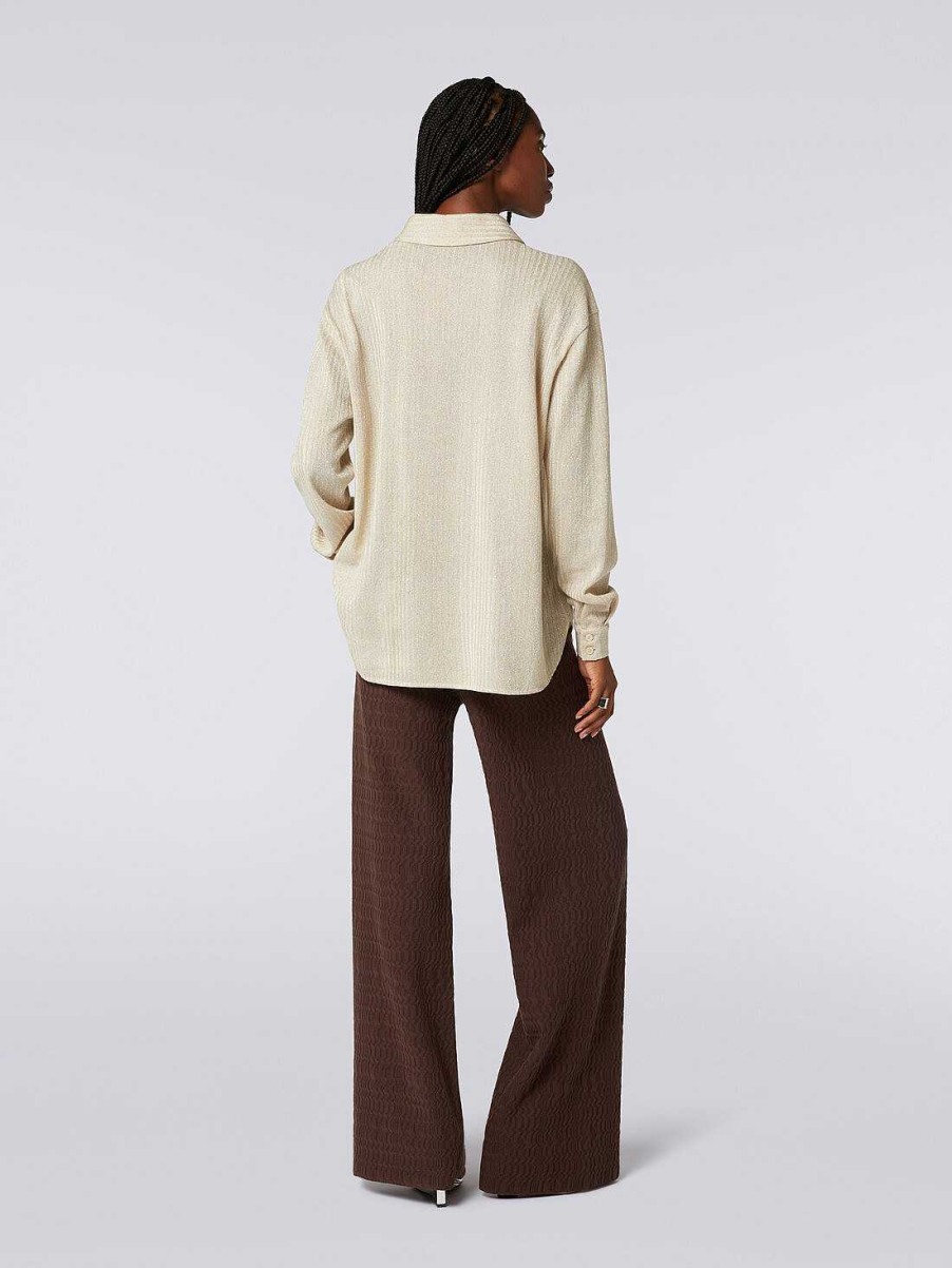 Donne Missoni Pantaloni | Pantaloni Palazzo In Cotone Marrone