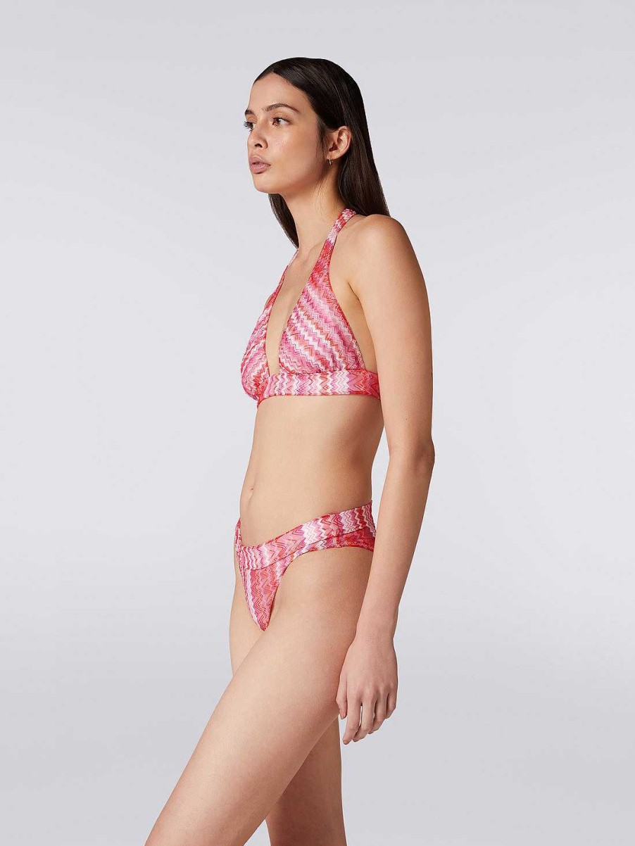 Donne Missoni Costumi Da Bagno | Bikini Multirighe A Zigzag Rosa