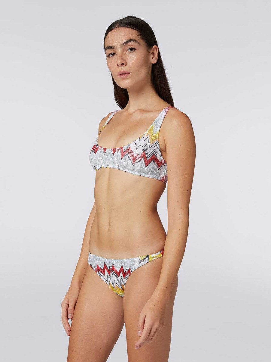 Donne Missoni Costumi Da Bagno | Bikini In Maglia A Zigzag Con Molteplici Tecniche Multicolore