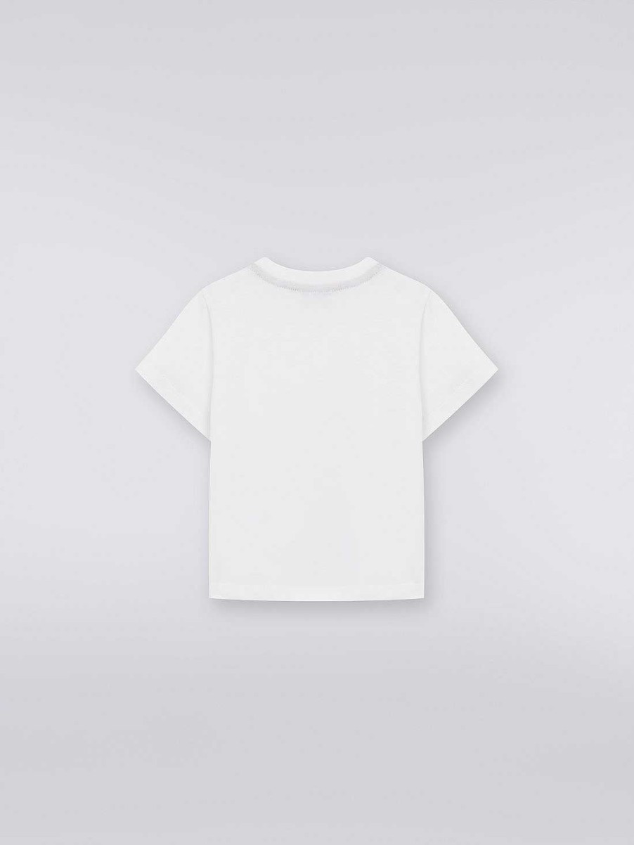 Ragazzo (4-14 Anni) Missoni | T-Shirt In Cotone Con Logo Degrade Bianco