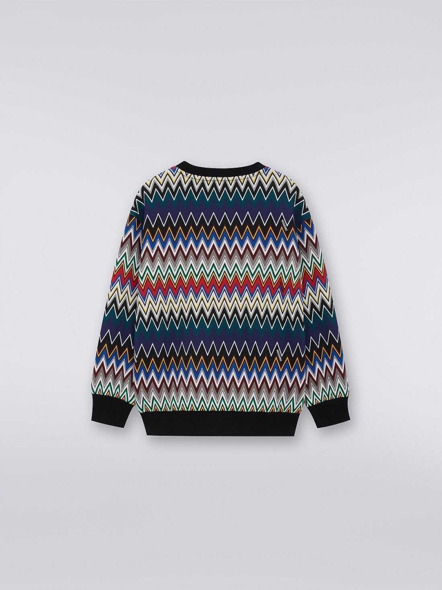 Ragazzo (4-14 Anni) Missoni | Maglione Girocollo In Cotone Chevron Multicolore