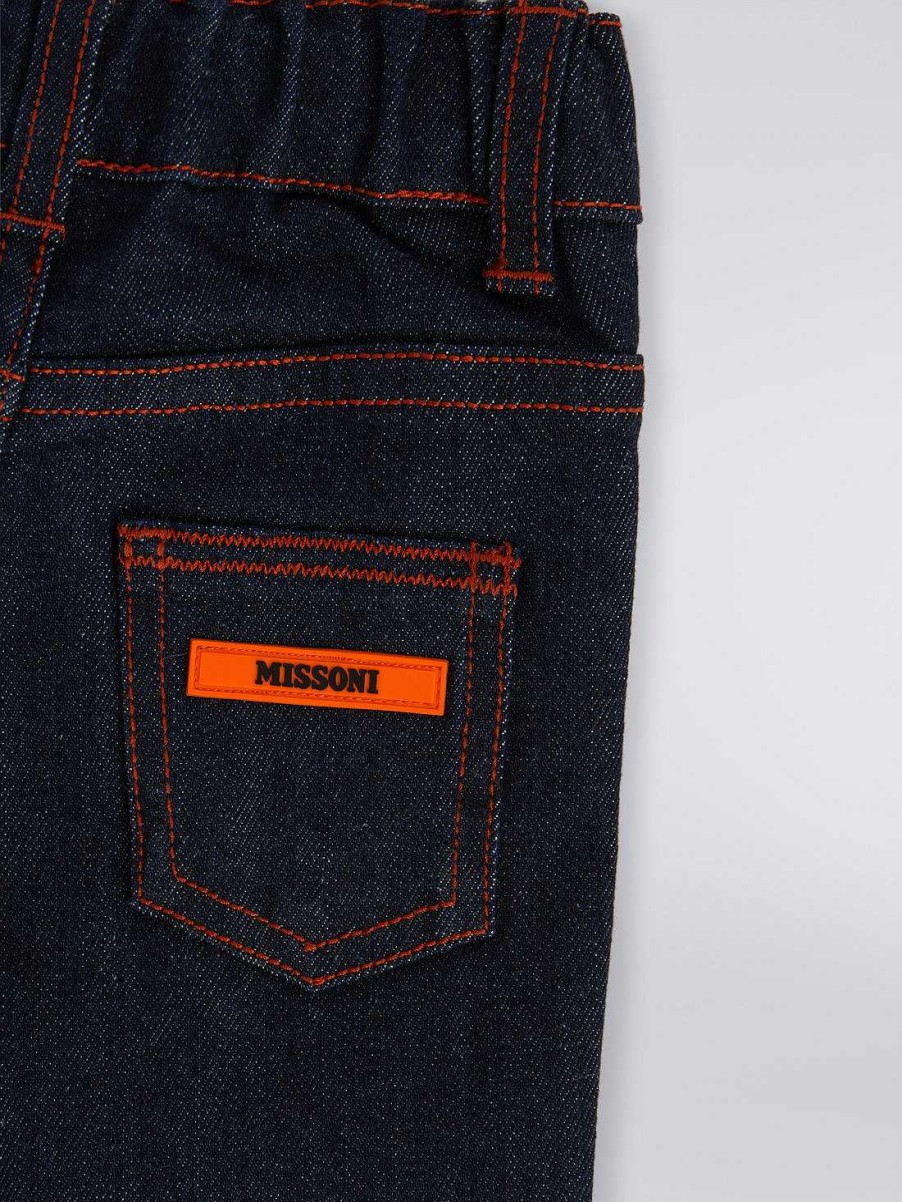 Ragazzo (4-14 Anni) Missoni | Pantaloni Cinque Tasche In Denim Blu