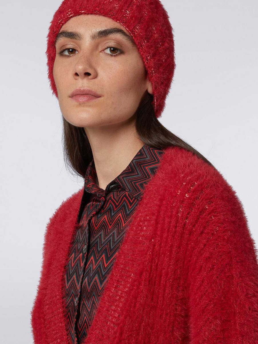 Donne Missoni Cappelli | Cappello In Misto Lana Effetto Pelliccia Rosso