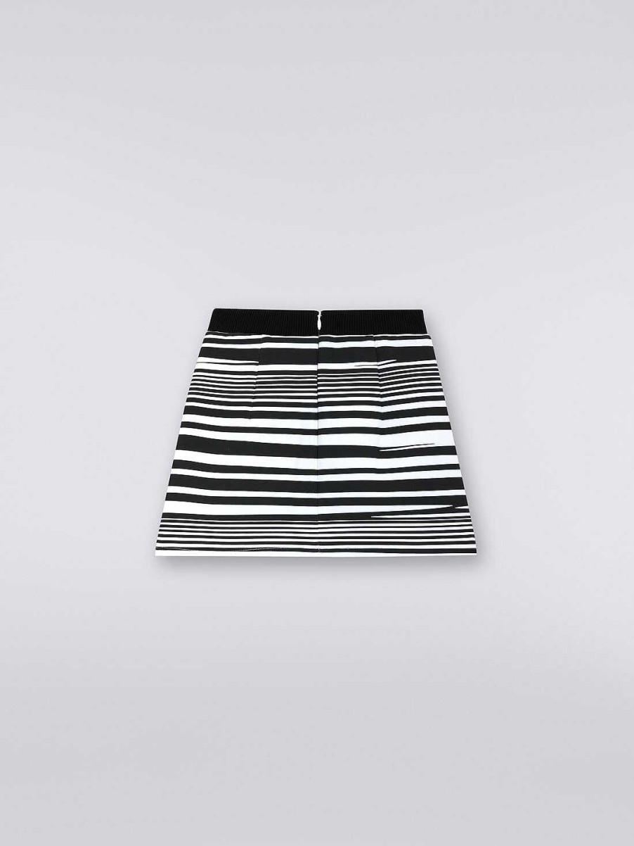 Ragazza (4-14 Anni) Missoni | Gonna In Misto Viscosa Stretch Nero Bianco