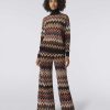 Donne Missoni Maglieria | Maglione Oversize A Collo Alto In Misto Lana Chevron Multicolore