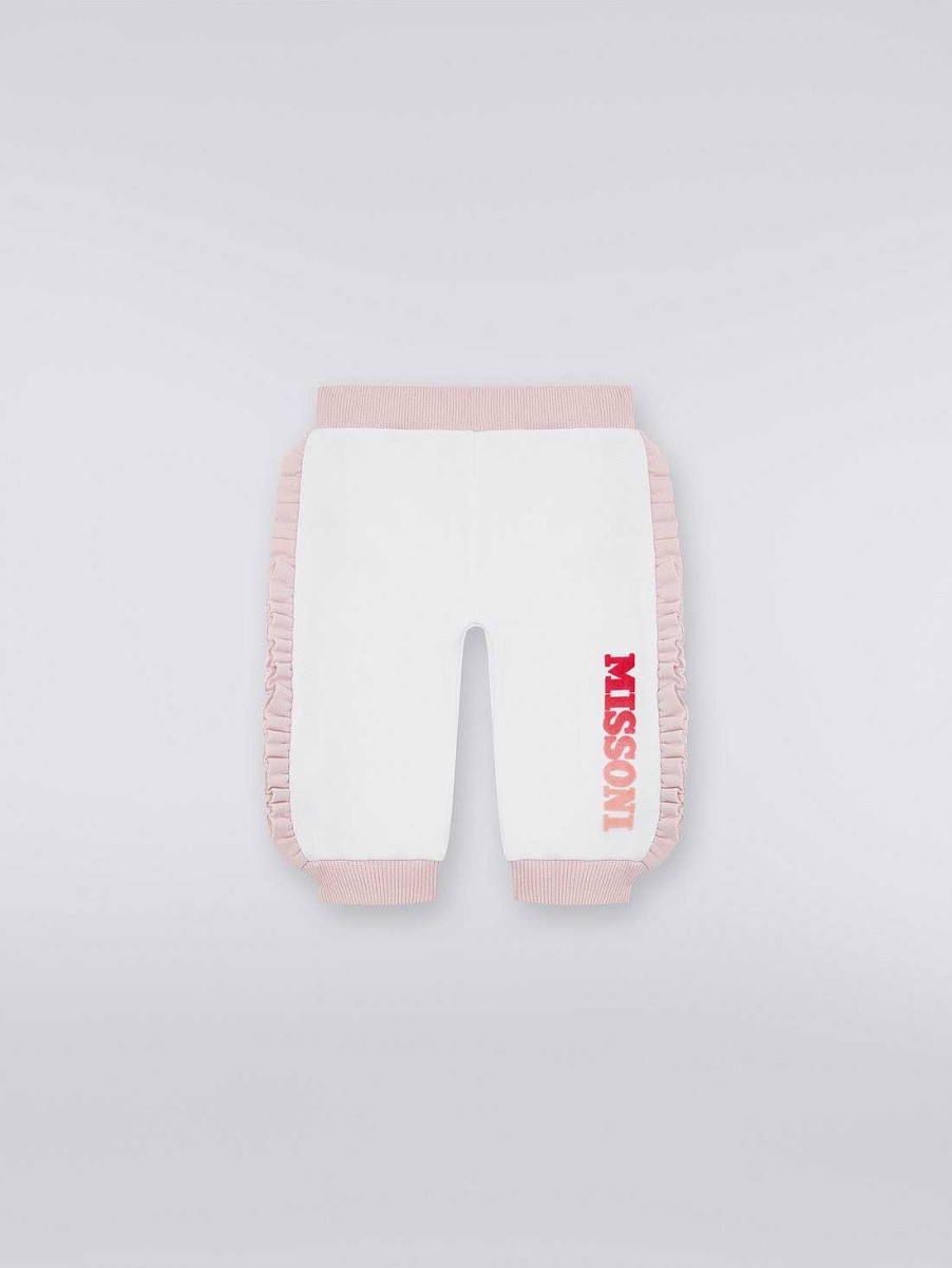 Ragazza (4-14 Anni) Missoni | Joggers In Felpa Di Cotone Con Arricciature E Logo Rosa