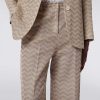 Donne Missoni Pantaloni | Pantaloni Dritti Chevron In Cotone Beige