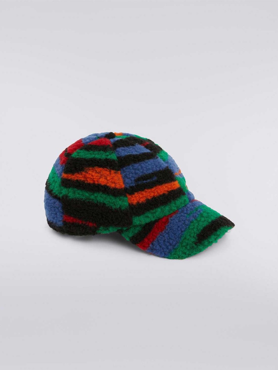 Ragazzo (4-14 Anni) Missoni | Cappello In Misto Lana Fiammata Con Visiera Effetto Pelliccia Multicolore