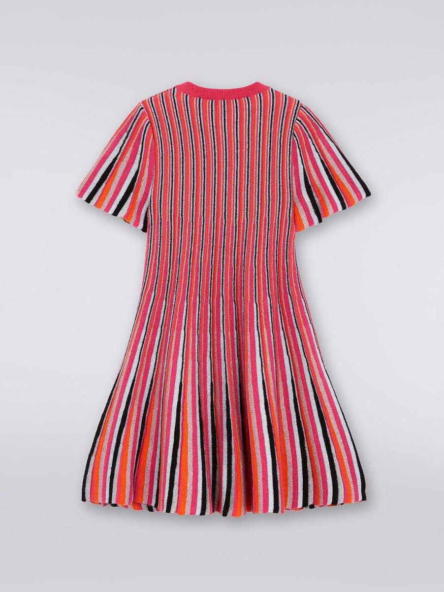 Ragazza (4-14 Anni) Missoni | Abito In Misto Viscosa A Righe Verticali Con Lurex Multicolore