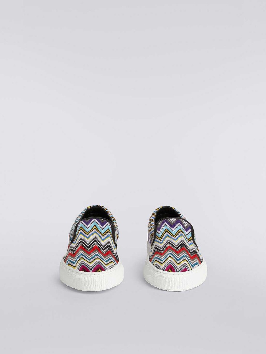 Uomini Missoni Scarpe | Sneaker Slip-On Con Tomaia A Zigzag Multicolore