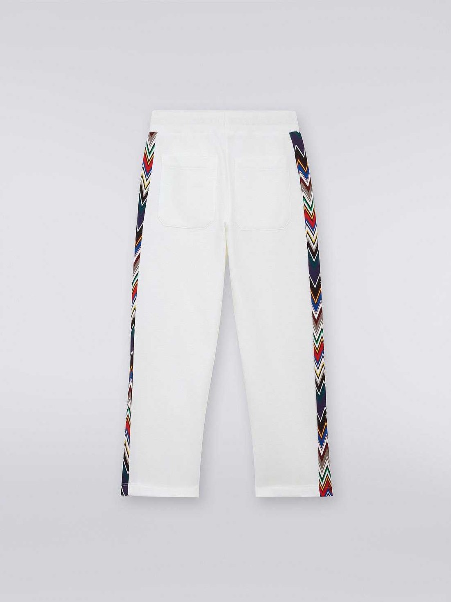 Ragazzo (4-14 Anni) Missoni | Joggers In Felpa Di Cotone Con Inserti Chevron Multicolore