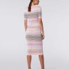 Donne Missoni Gonne | Gonna Midi In Cotone E Viscosa Rigata Multicolore