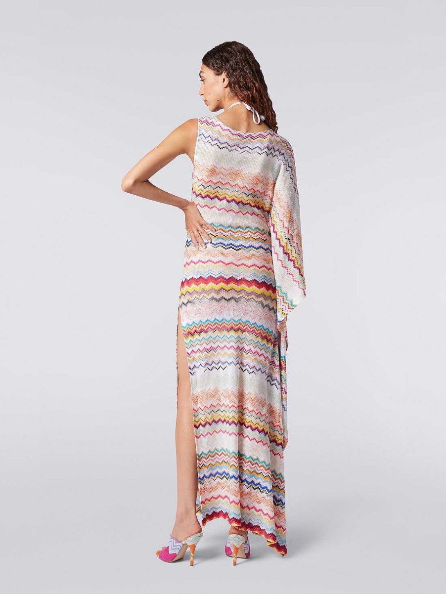 Donne Missoni Abbigliamento Da Spiaggia | Copricostume Lungo Monospalla In Viscosa Multicolore