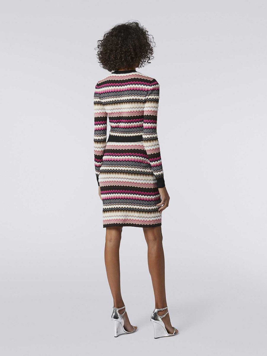 Donne Missoni Gonne | Gonna In Maglia Chevron Di Misto Lana Multicolore