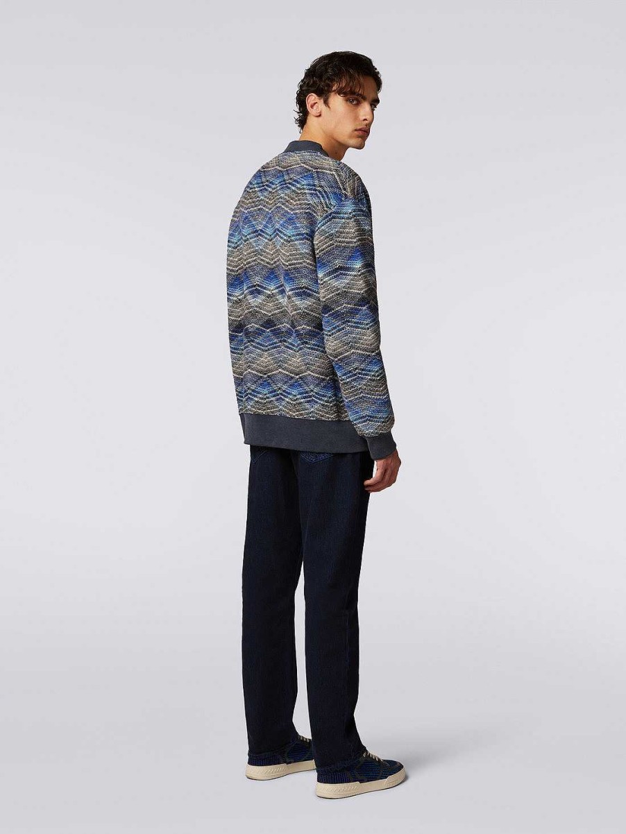 Uomini Missoni Vestiario | Cardigan In Misto Lana Con Motivo Zig Zag Multicolore