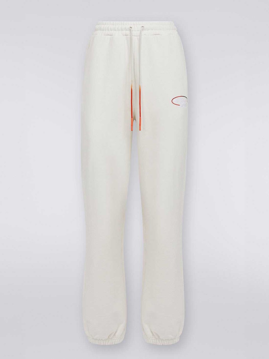 Donne Missoni Vestiario | Joggers In Misto Cotone Con Logo Bianco