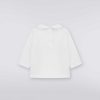 Ragazza (4-14 Anni) Missoni | Pullover In Cotone Con Zigzag Ricamato Bianco