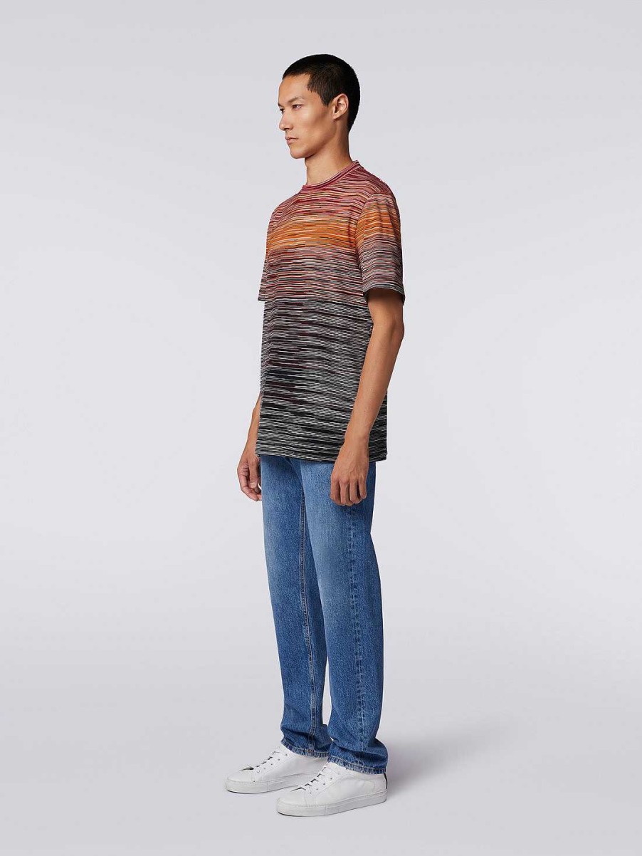 Uomini Missoni Polo E Magliette | T-Shirt In Jersey Di Cotone Fiammato Multicolore