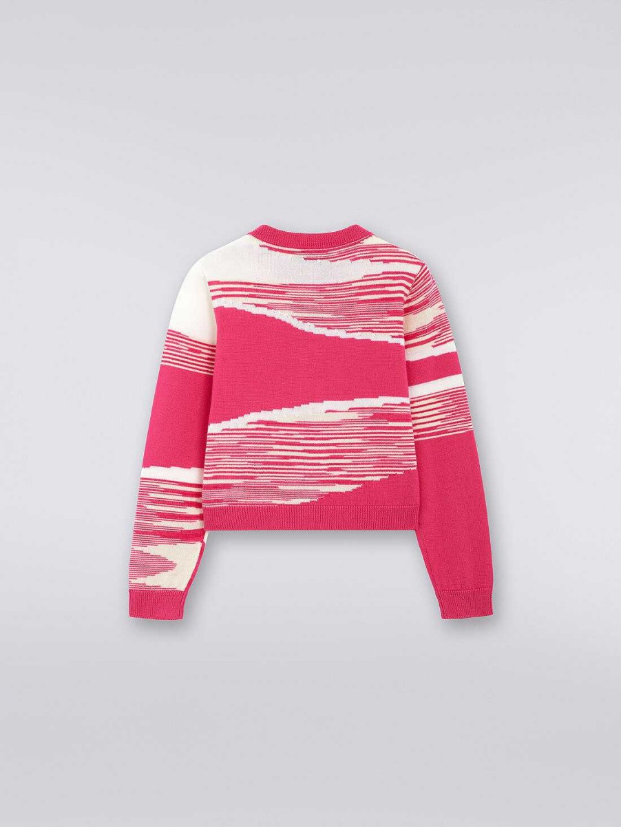 Ragazza (4-14 Anni) Missoni | Cardigan In Pura Lana Vergine Rosa