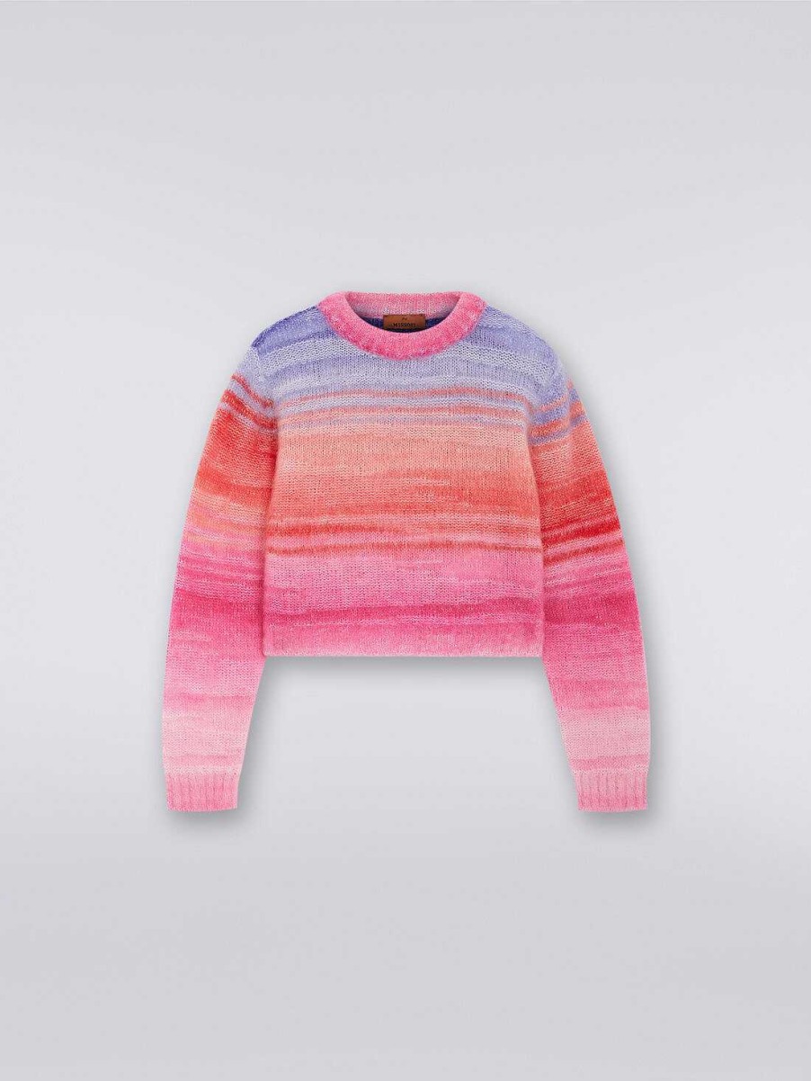 Ragazza (4-14 Anni) Missoni | Maglia Girocollo In Misto Mohair E Alpaca Multicolore