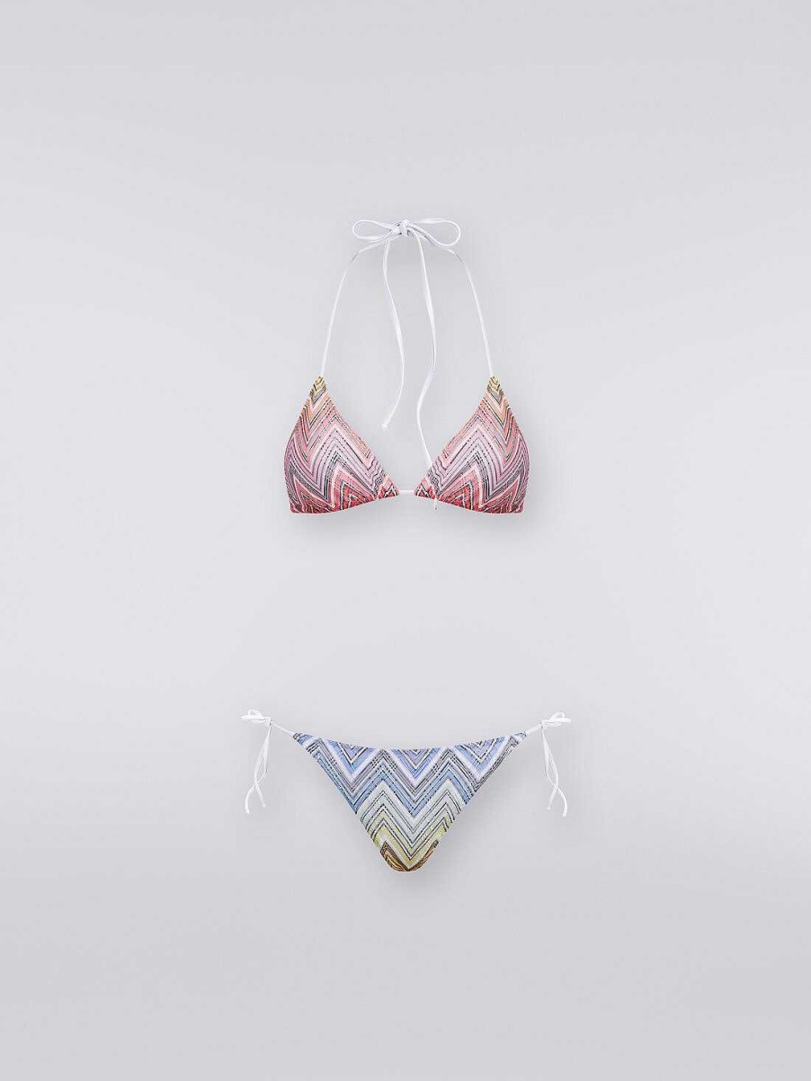 Donne Missoni Costumi Da Bagno | Bikini A Triangolo In Tessuto Zigzag Multicolore