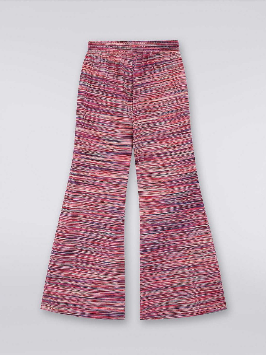 Ragazza (4-14 Anni) Missoni | Joggers Svasati In Cotone Fiammato Con Logo Multicolore