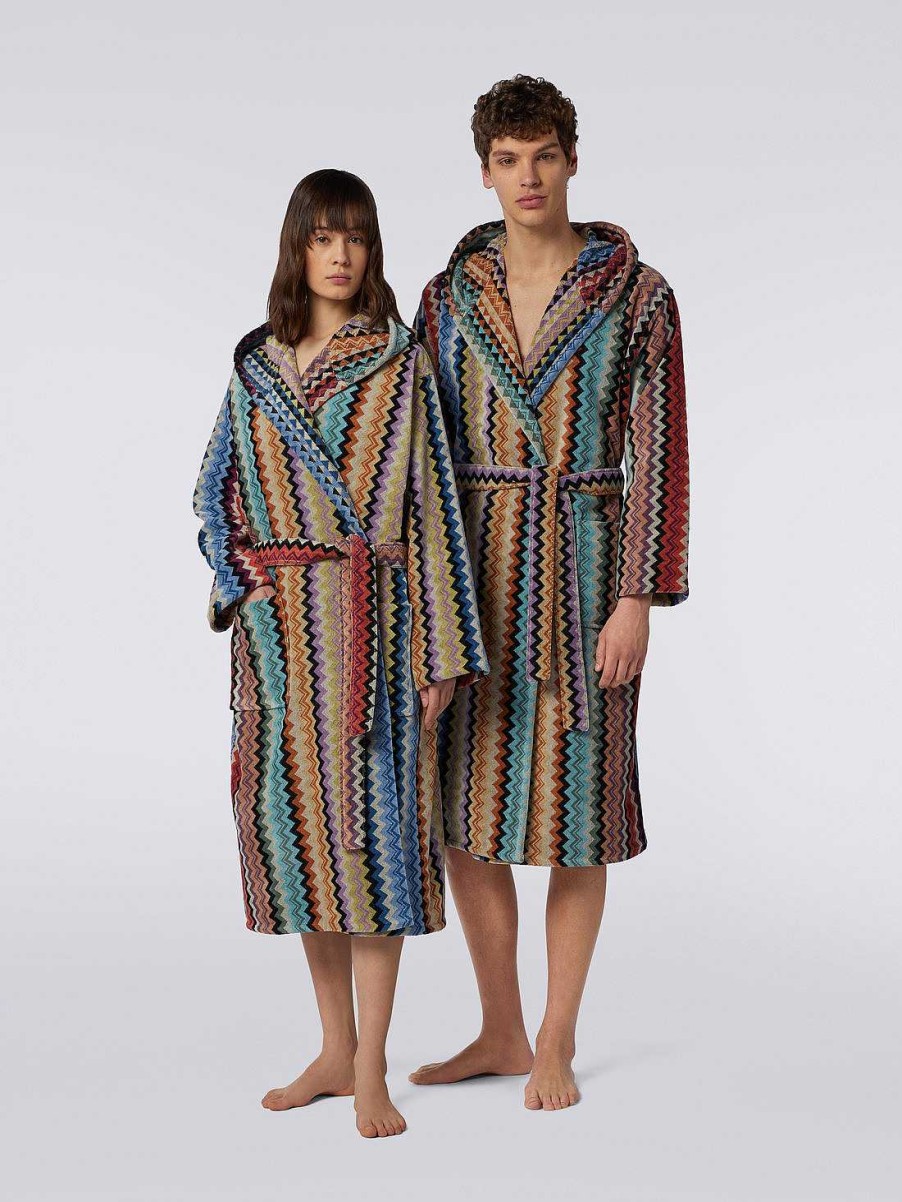 Donne Missoni Accappatoi | Accappatoio Con Cappuccio Adam Arancia