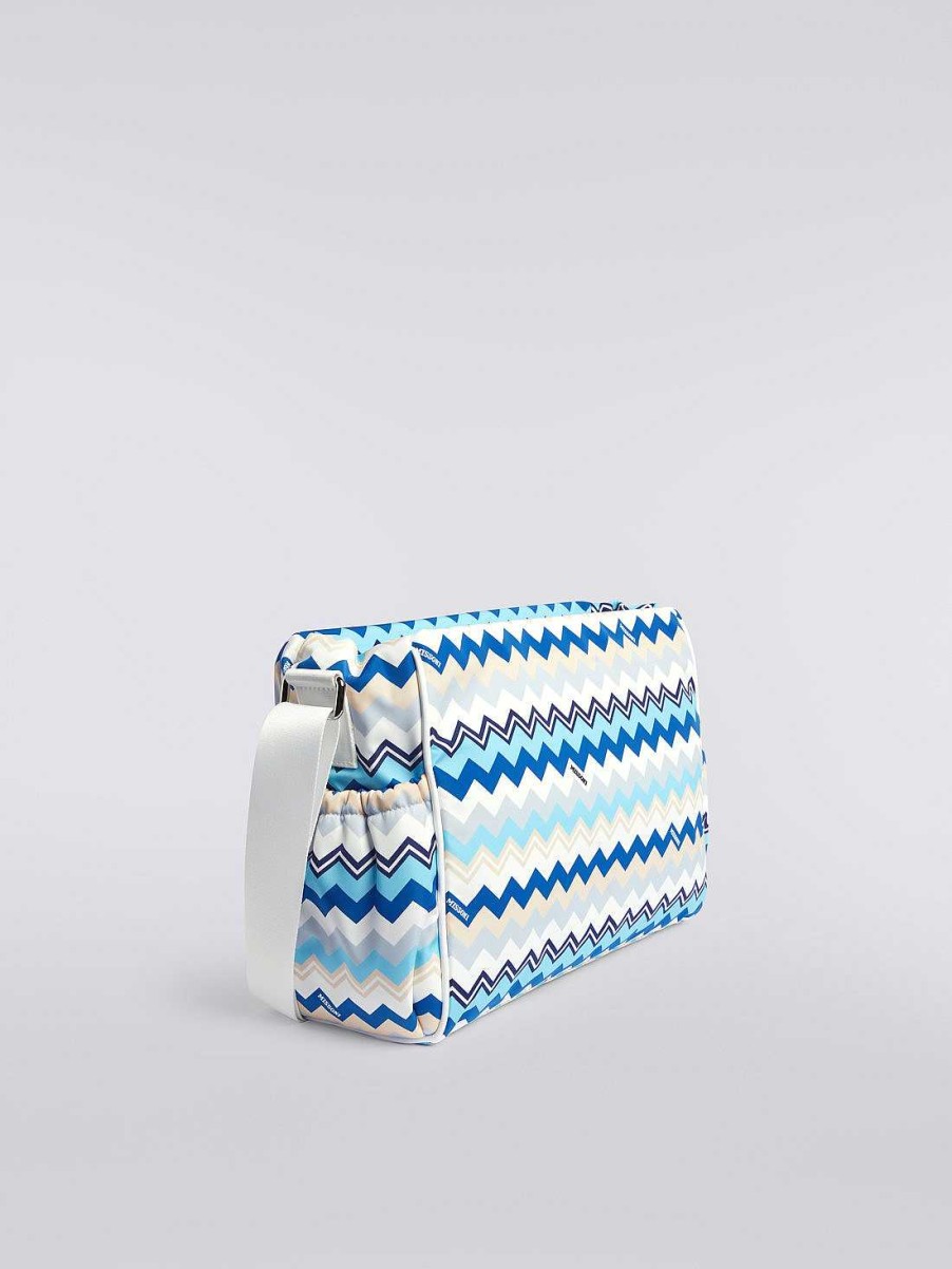 Neonato (0-24 Mesi) Missoni | Borsa A Tracolla In Nylon Zigzag Multicolore