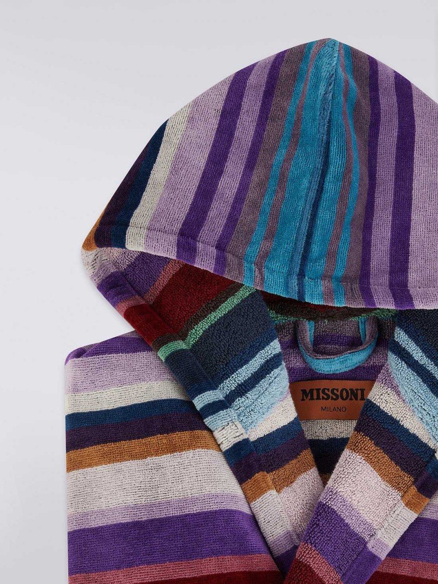 Donne Missoni Accappatoi | Accappatoio Con Cappuccio Cesar Blu