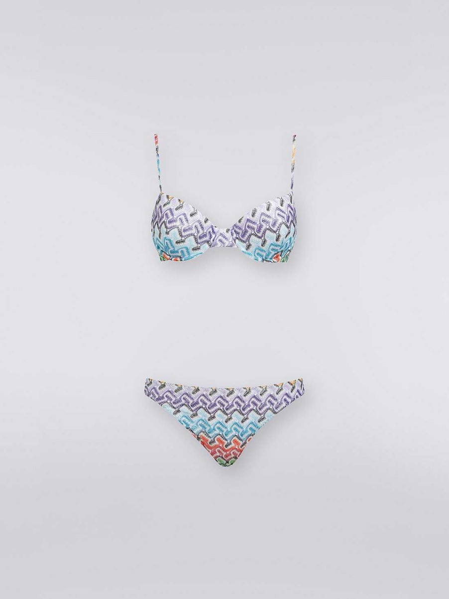 Donne Missoni Costumi Da Bagno | Bikini In Maglia Di Viscosa Effetto Pizzo Multicolore