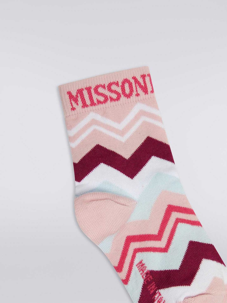 Ragazzo (4-14 Anni) Missoni | Calzini In Misto Cotone A Zigzag Multicolore