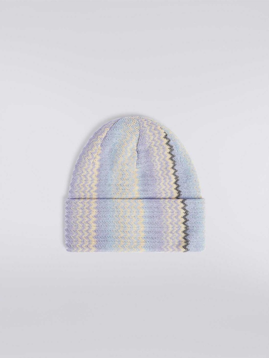 Donne Missoni Cappelli | Cappello In Misto Lana Con Motivo Zigzag Multicolore