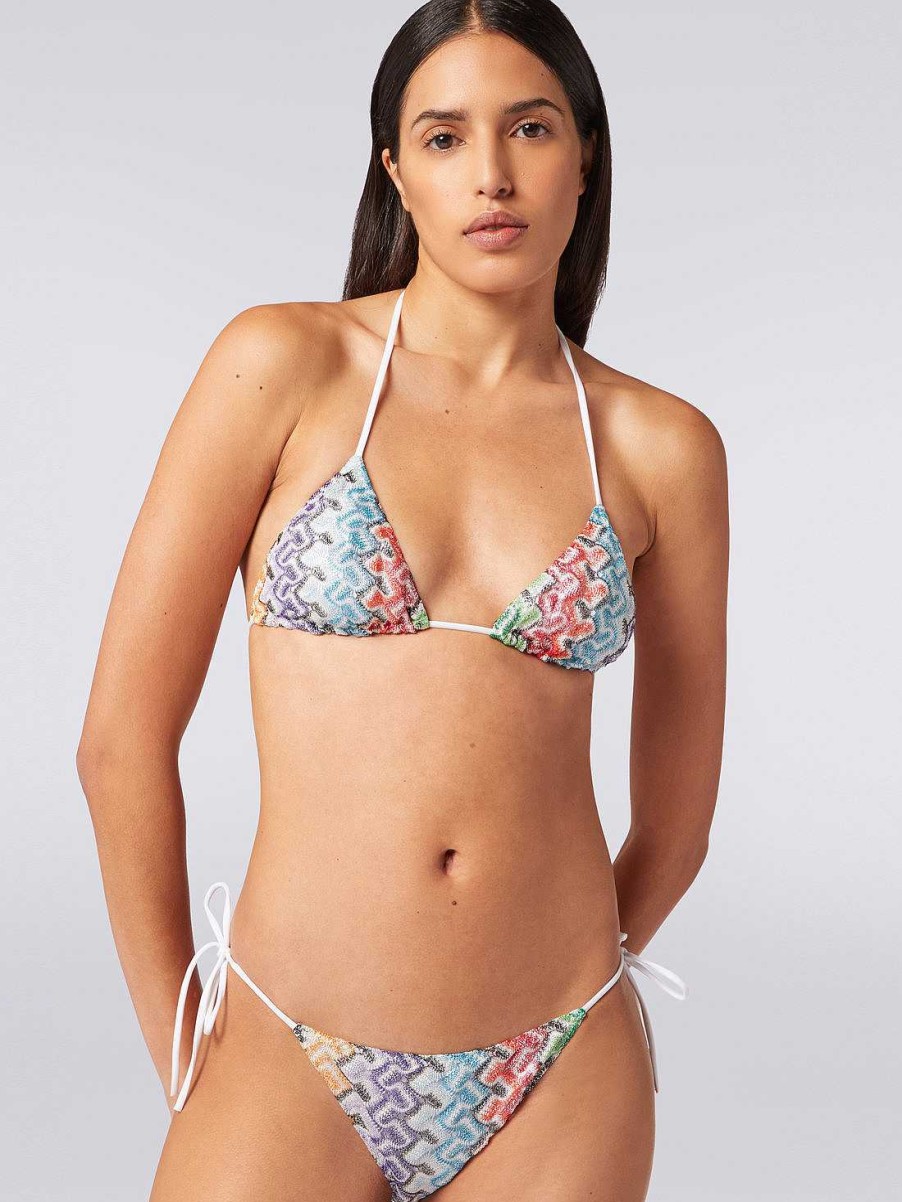 Donne Missoni Costumi Da Bagno | Bikini In Maglia Di Viscosa Effetto Pizzo Multicolore