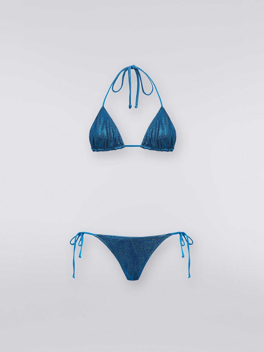 Donne Missoni Costumi Da Bagno | Bikini In Maglia Di Viscosa Jacquard Blu