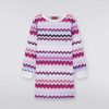 Ragazza (4-14 Anni) Missoni | Abito In Cotone A Maniche Lunghe Con Zig Zag Multicolore